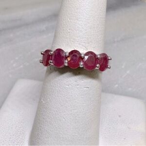 925 Sterling’s Silver 5 Ruby Stone size 7 ring